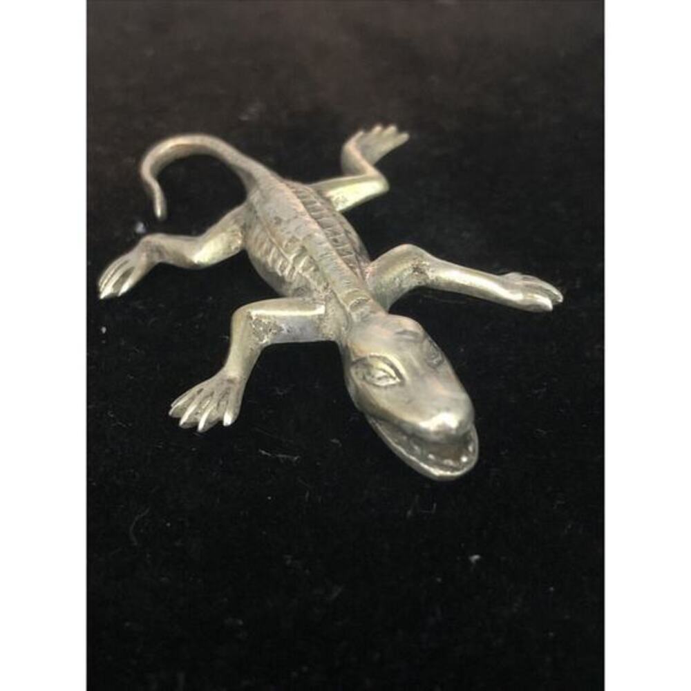 Vintage Alligator Reptile Figural Sterling Silver 925 Brooch 22.87g
